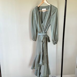 Gel meets glam silk dress